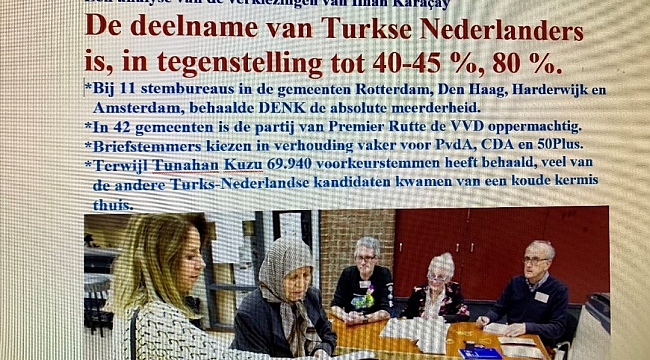 De deelname van Turkse Nederlanders is, in tegenstelling tot 40-45 %, 80 %.