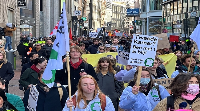 Amsterdam'da konut sıkıntısı ve yüksek kiralar protesto edildi