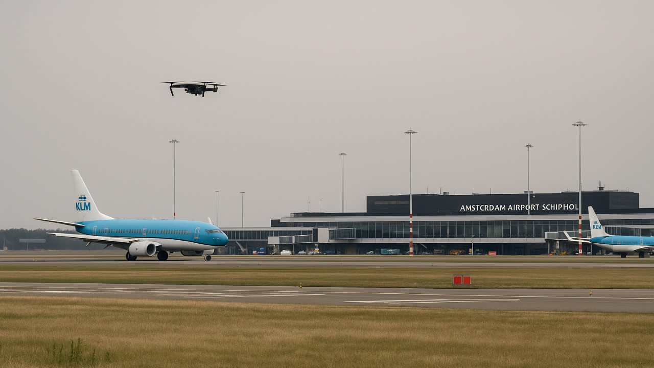 Schiphol’de Drone Alarmı: Polder Pisti 45 Dakika Kapalı Kaldı