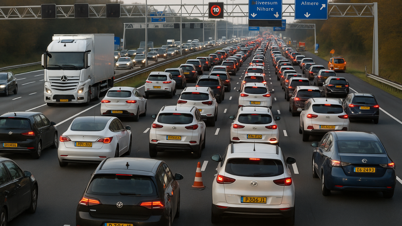 Hollanda​​​​​​​'da Yılın En Yoğun Trafiği: 1.200 Kilometreden Fazla Araç Kuyruğu