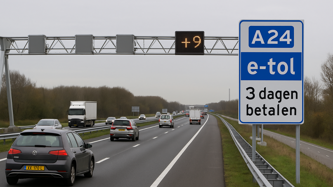 Hollanda'da A24 Otoyolunda Geçiş Ücretini Geciktirenlere 9 Euro İhtar Ücreti