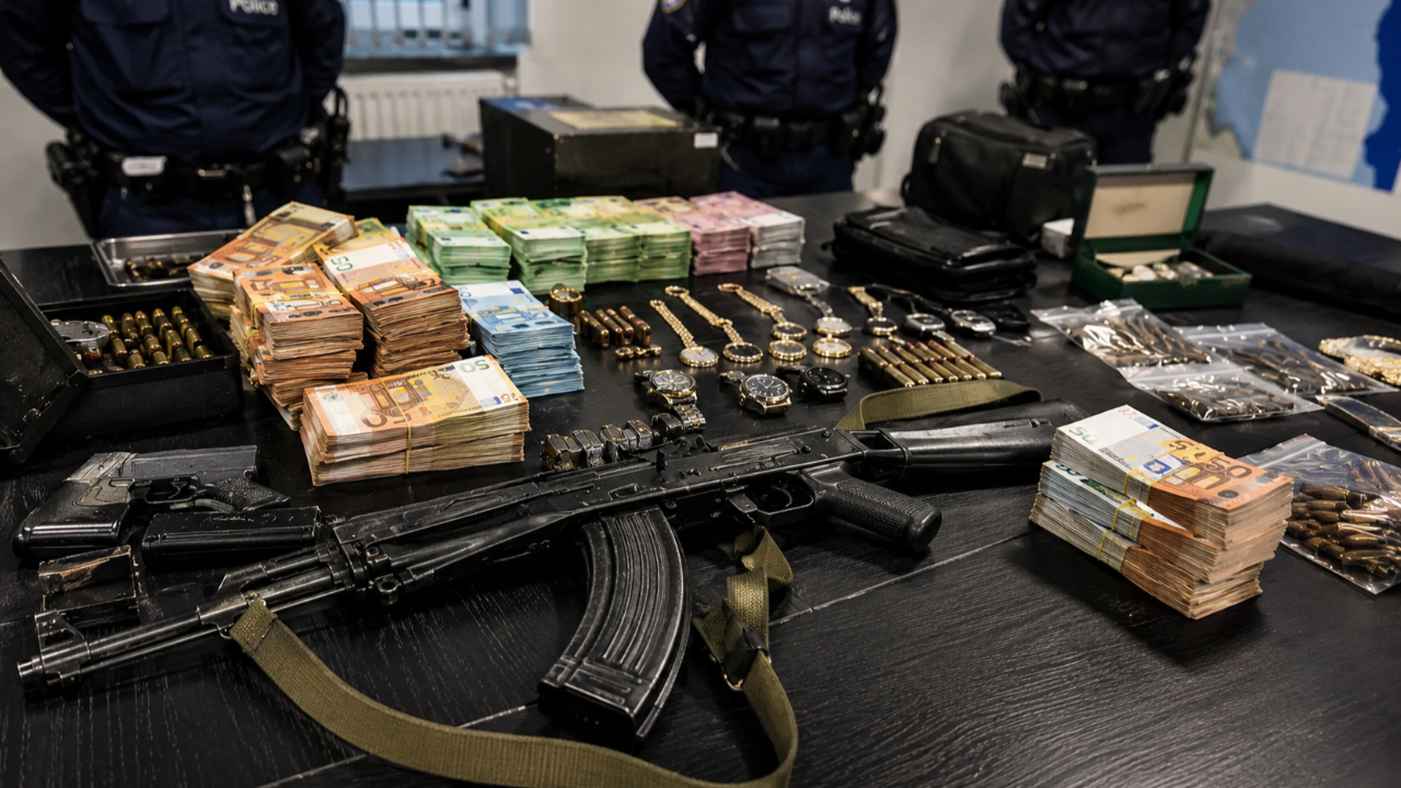 Belçika’da Türk mafyasına dev operasyon: Silahlar ve milyonlarca euroluk nakit ele geçirildi